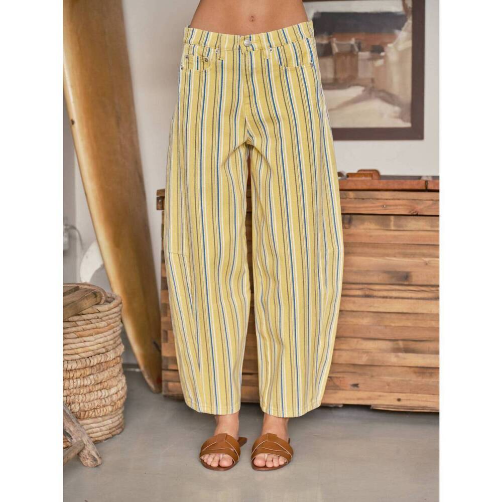 NEW AARON & AMBER wide leg pants in yellow stripe